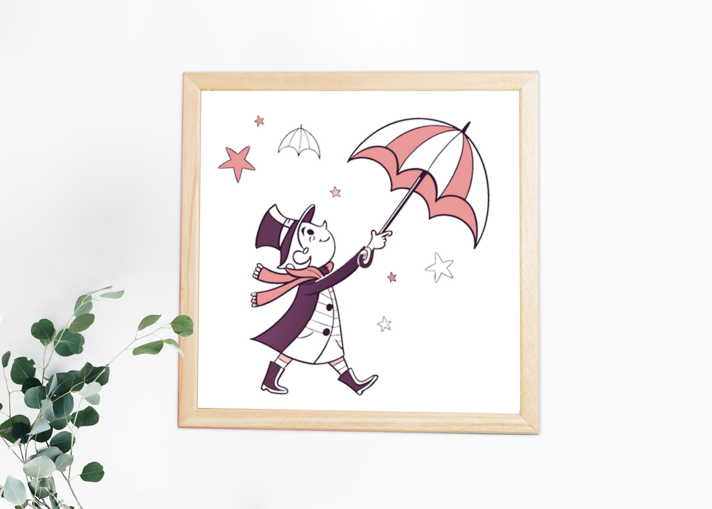 Cadre avec design vintage illustrant un petit gentleman en ambiance enfantine
