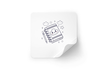 Sticker adorable avec nuage rêveur minimaliste ambiance kawaii et créative