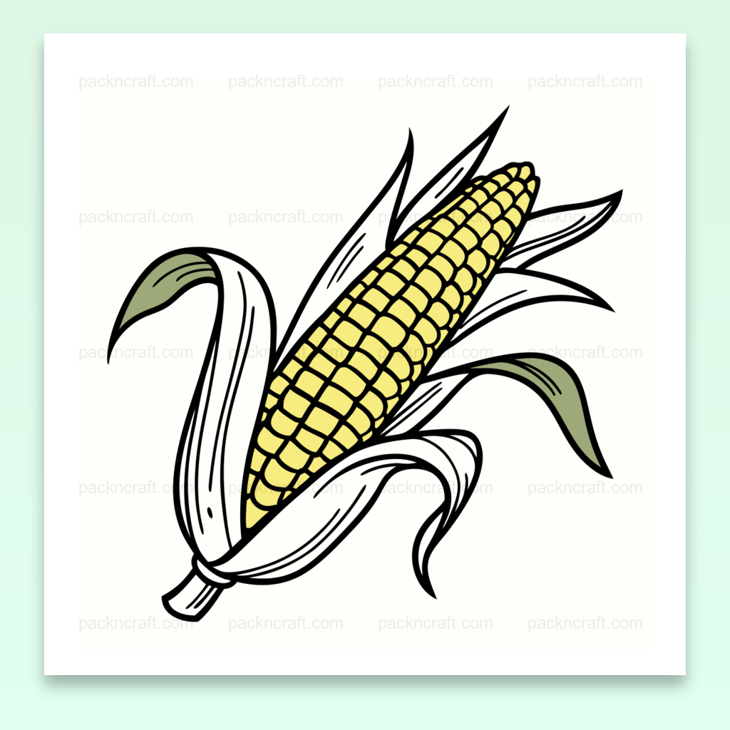 Illustration vectorielle minimaliste d'un épi de maïs, idéale pour décoration et projets DIY.