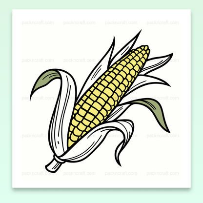Illustration vectorielle minimaliste d'un épi de maïs, idéale pour décoration et projets DIY.