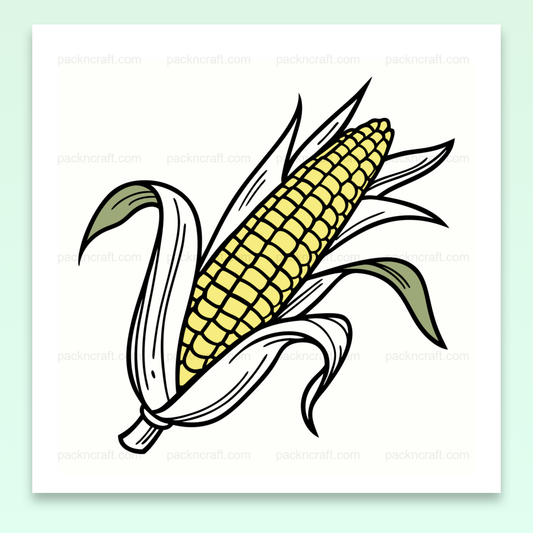 Illustration vectorielle minimaliste d'un épi de maïs, idéale pour décoration et projets DIY.