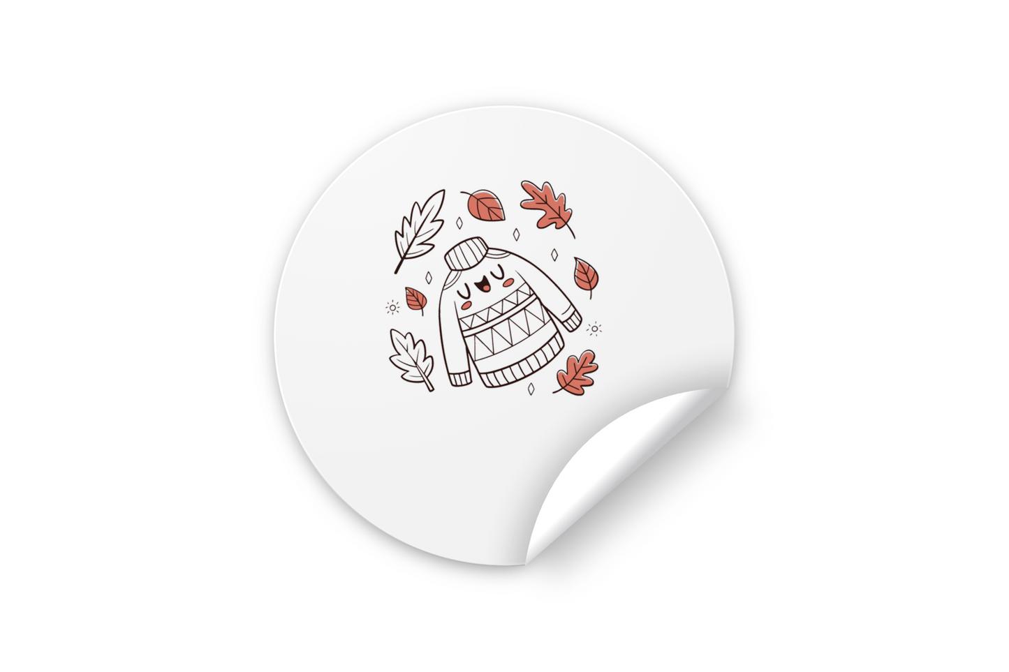 Sticker décoratif avec icône de joueur et feuilles pastel dans un tourbillon d'automne
