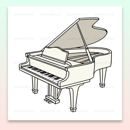 Illustration élégante de piano à queue, parfaite pour le design musical et la déco.
