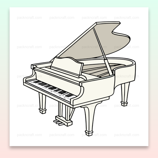 Illustration élégante de piano à queue, parfaite pour le design musical et la déco.