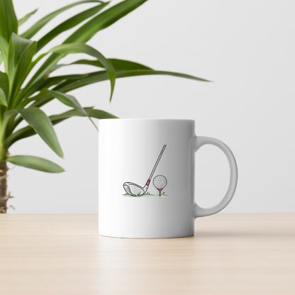 Mug avec design golf dynamique ambiance sportive stylisée