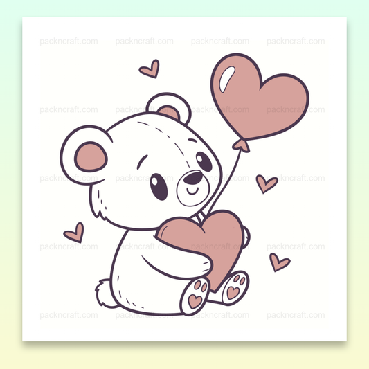 Illustration de Teddy-Love, parfait pour déco murale romantique.