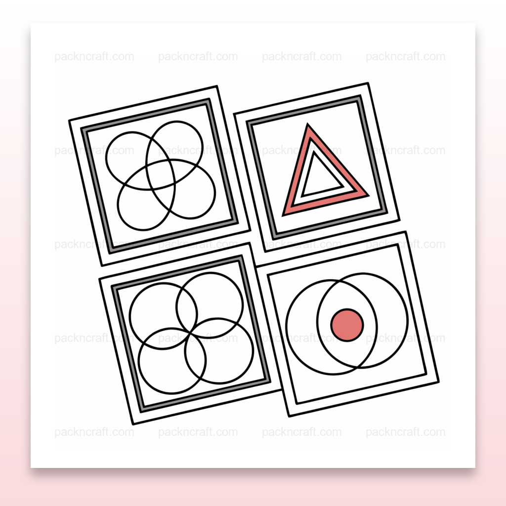 Illustration de motifs géométriques modernes en style flat pour décoration et DIY