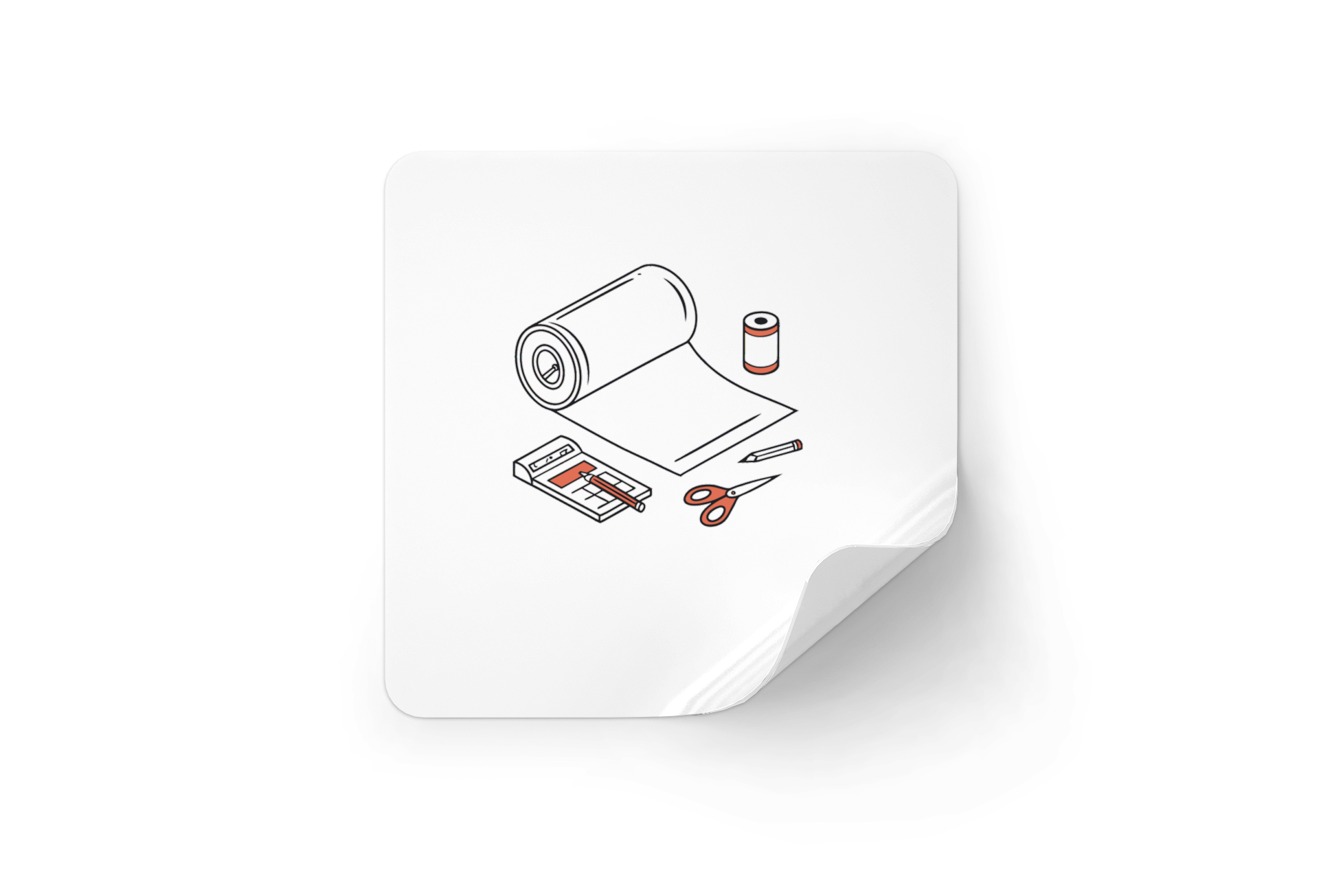 Sticker minimaliste avec icône numérique inspirée de la papeterie