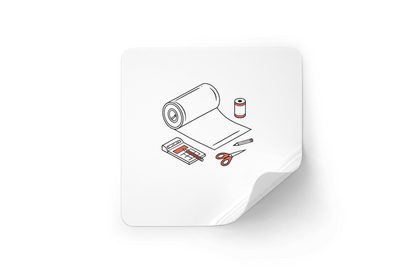 Sticker minimaliste avec icône numérique inspirée de la papeterie