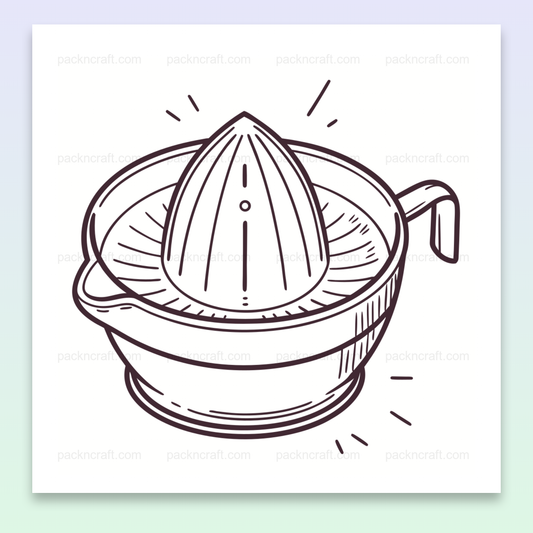 Illustration minimaliste d'un presse agrumes vintage pour projets créatifs