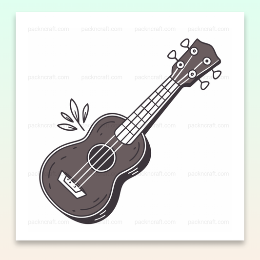 Illustration d'un ukulélé en style dessin minimal, fichier numérique pour divers projets créatifs