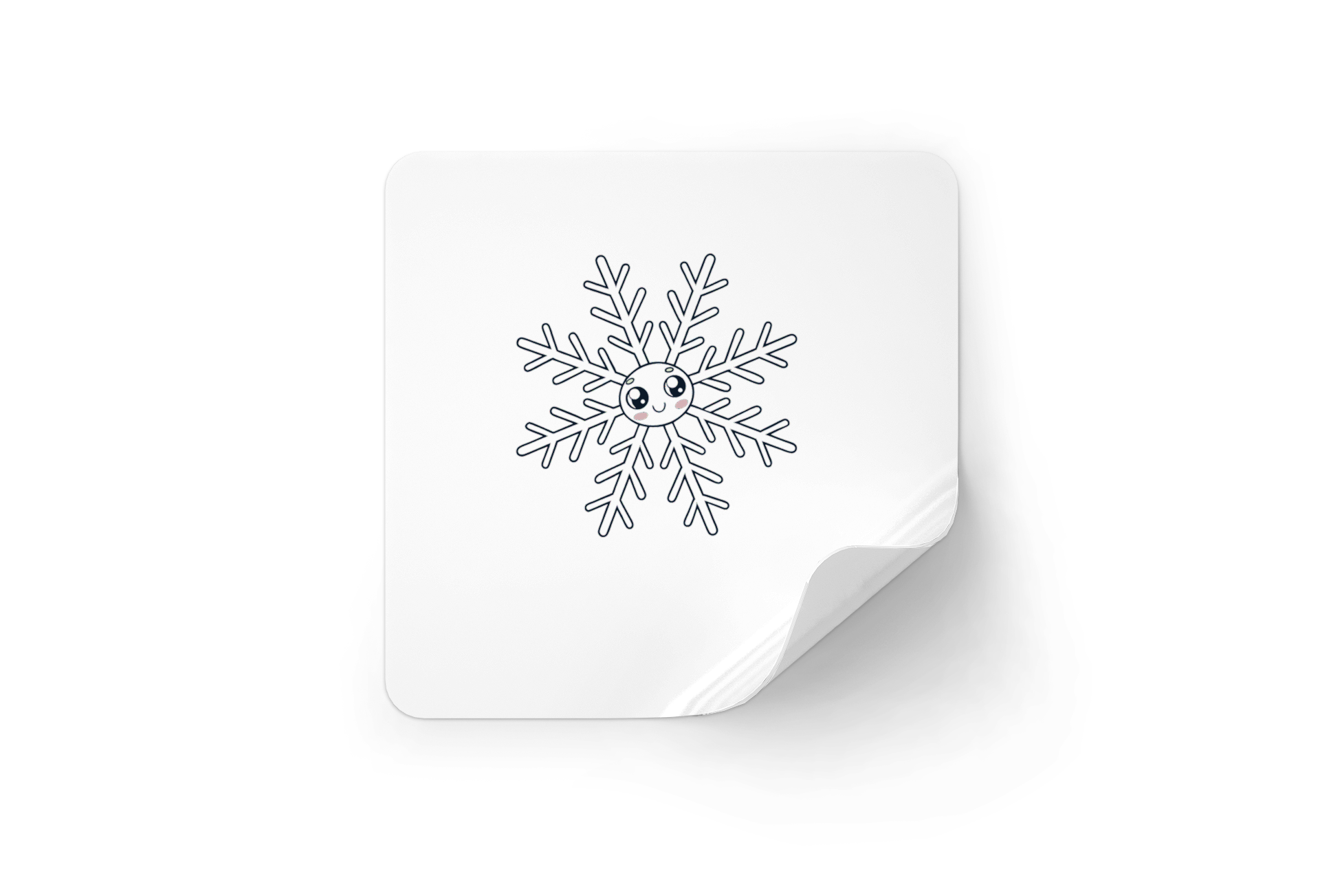 Sticker avec motif kawaii de flocon joyeux sur le thème de l'hiver