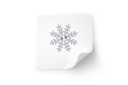 Sticker avec motif kawaii de flocon joyeux sur le thème de l'hiver