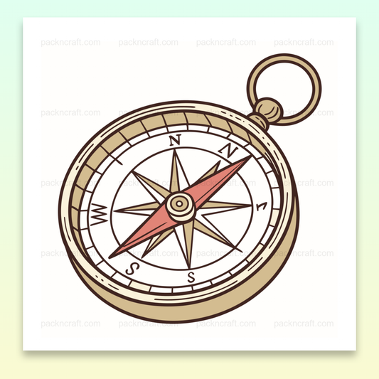 Illustration de boussole directionnelle vintage pour projets créatifs.