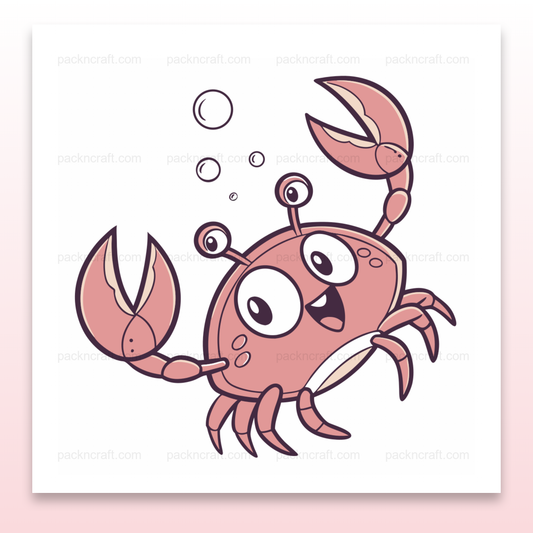 Illustration vectorielle d'un crabe joyeux pour projets marins et éducatifs.