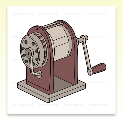 Illustration d'un moulin à manivelle vintage, style rétro pour projets créatifs