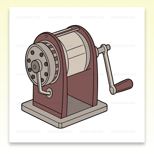 Illustration d'un moulin à manivelle vintage, style rétro pour projets créatifs