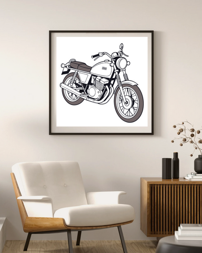 Cadre décoratif du Kawasaki KZ1000, ajout raffiné pour votre intérieur