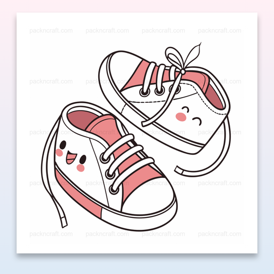 Illustration chaussons bébé kawaii pour projets créatifs.