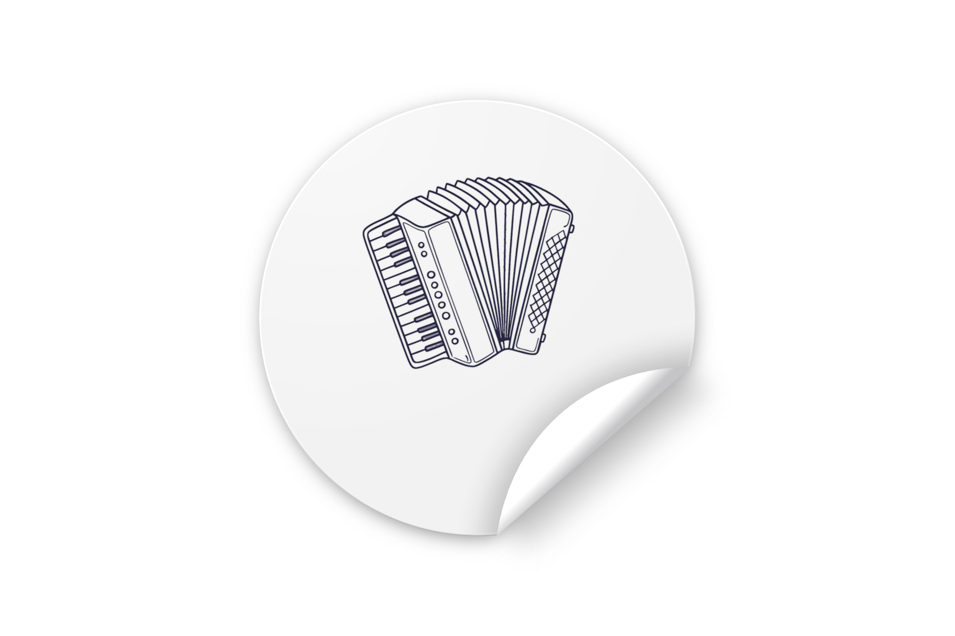 Sticker décoratif avec accordéon dans une ambiance musicale élégante