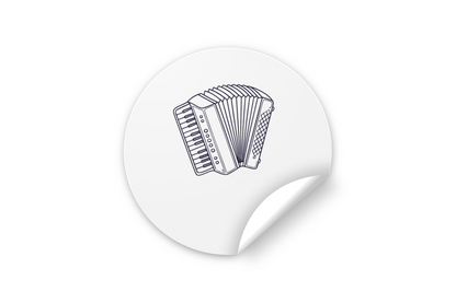 Sticker décoratif avec accordéon dans une ambiance musicale élégante