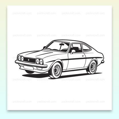 Illustration vectorielle d'une Opel Manta pour décoration automobile vintage.