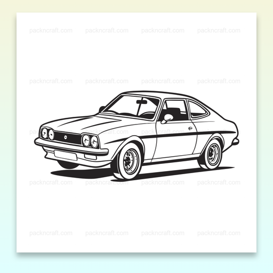 Illustration vectorielle d'une Opel Manta pour décoration automobile vintage.