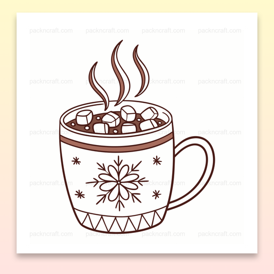 Illustration de chocolat chaud en SVG, hiver cosy, pour DIY et papeterie.