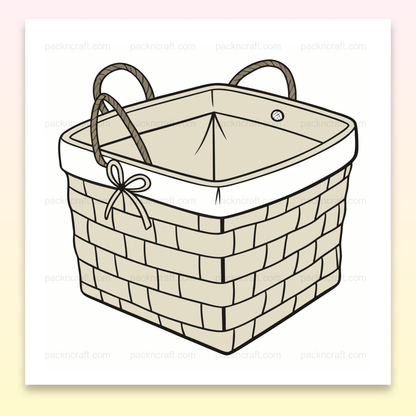 Illustration de panier tressé élégant en SVG, idéal pour projets de décoration et DIY