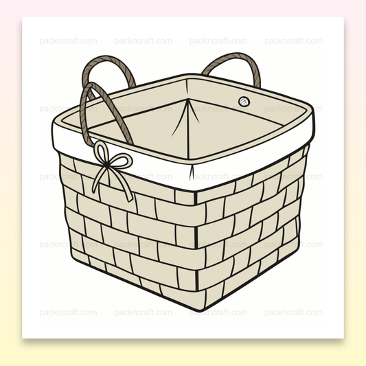 Illustration de panier tressé élégant en SVG, idéal pour projets de décoration et DIY