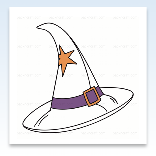 Illustration vectorielle de chapeau de sorcier étoilé pour projets DIY et déco.