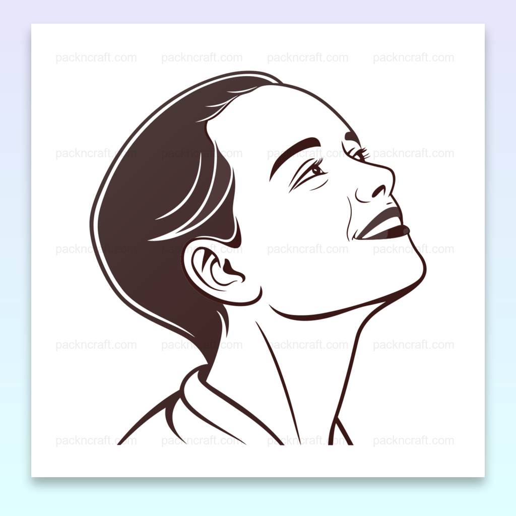 Illustration vectorielle d'un portrait souriant, parfaite pour papeterie et déco créative