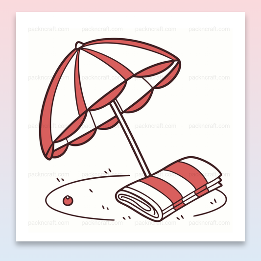 Illustration doodle vectorielle d'un parasol nautique pour projet estival.