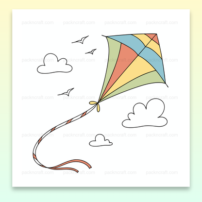 Illustration cerf-volant coloré volant dans le ciel, parfait pour DIY et décoration