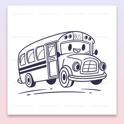 Illustration d'un autobus joyeux en SVG pour projets éducatifs.