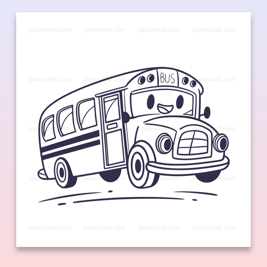 Illustration d'un autobus joyeux en SVG pour projets éducatifs.
