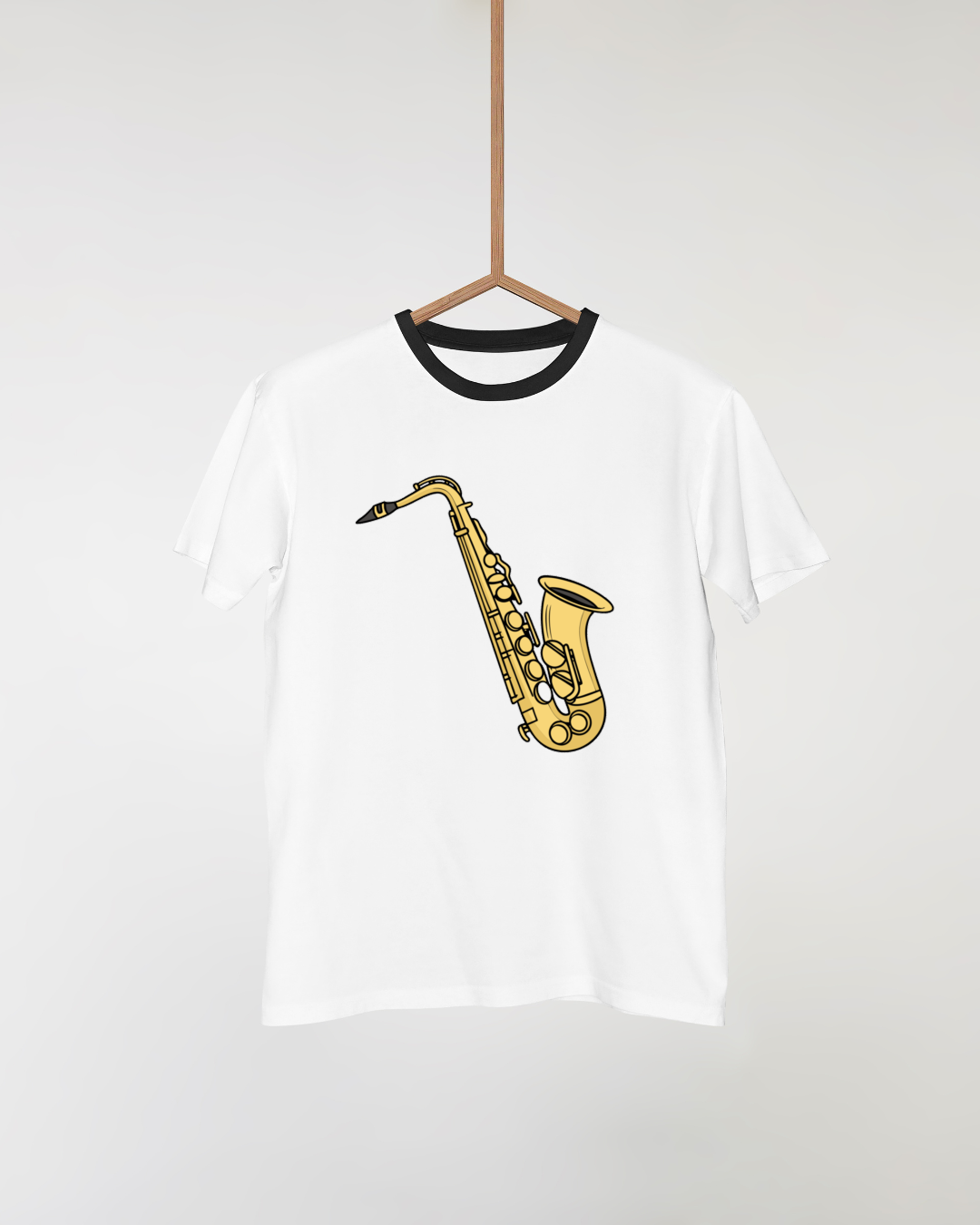 T-shirt avec motif vintage de saxophone pour un style musical et expressif