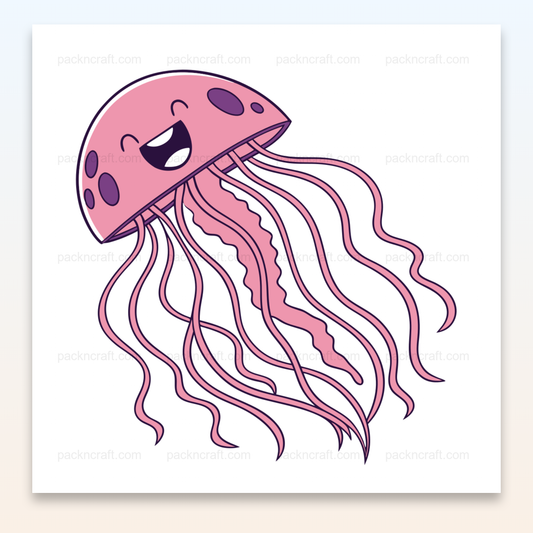 Illustration de méduse souriante en SVG pour projets marins.