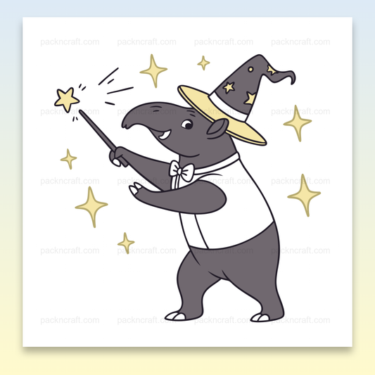 Tapir magicien étoilé, usage pour DIY, papeterie et déco.