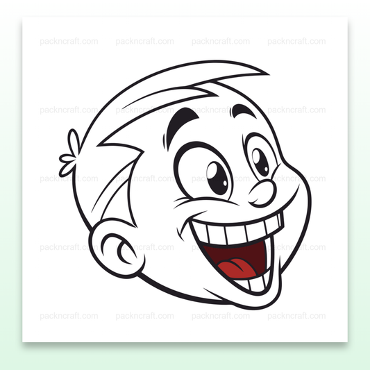 Illustration d'un visage souriant en style cartoon pour projets DIY et éducatifs.