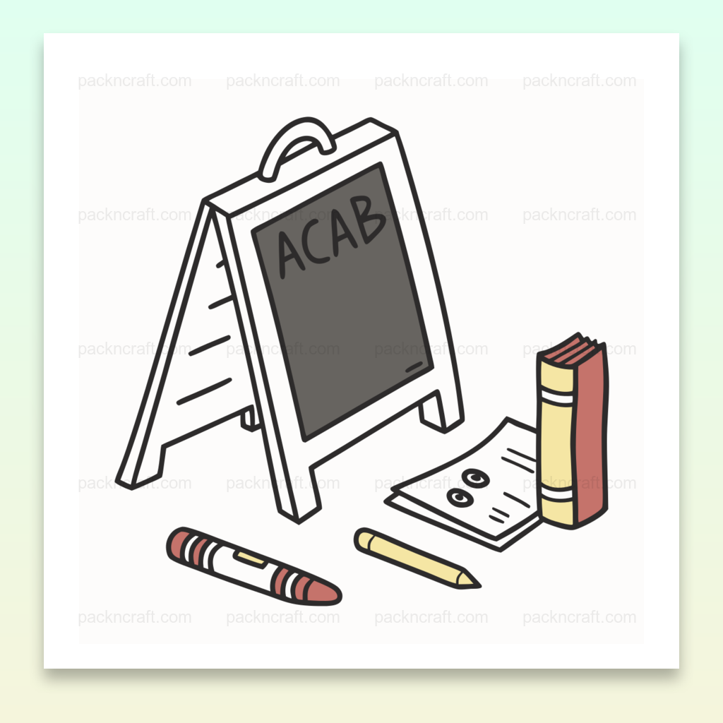 Illustration stylisée de tableau d'école en SVG pastel, parfait pour décoration éducative