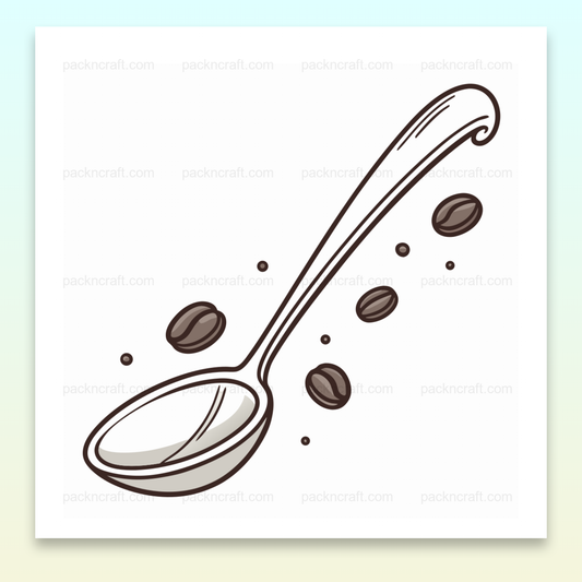 Illustration vectorielle de cuillère avec grains de café, idéale pour les projets créatifs.