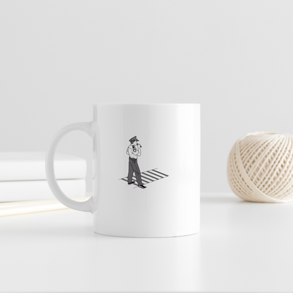 Policier au Sifflet | SVG Élégant Noir & Blanc | Traversée Sûre