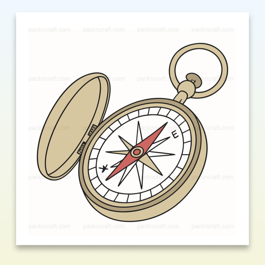 Illustration vectorielle de boussole vintage pour aventure et exploration.