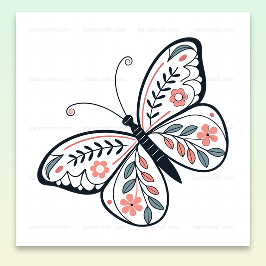 Illustration SVG papillon fleuri pour déco et projets créatifs