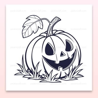 Illustration SVG d'une citrouille riante, idéale pour décoration Halloween et projets DIY.