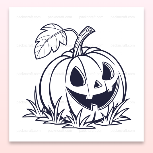 Illustration SVG d'une citrouille riante, idéale pour décoration Halloween et projets DIY.