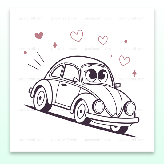 Illustration d'une coccinelle joyeuse en style doodle, idéale pour projets créatifs numériques.