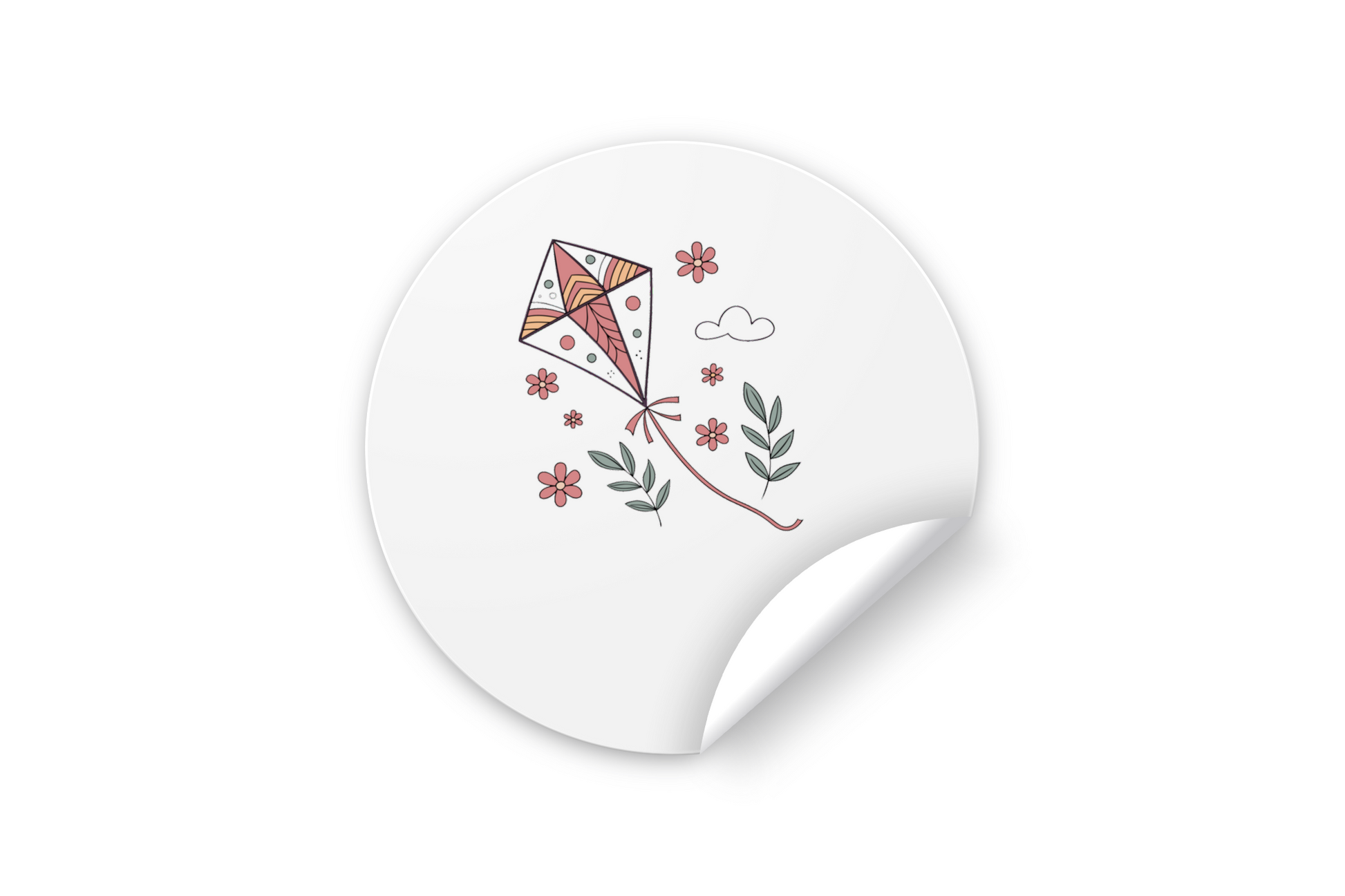 Sticker au design vectoriel floral offrant un cerf-volant amical pour un style printanier