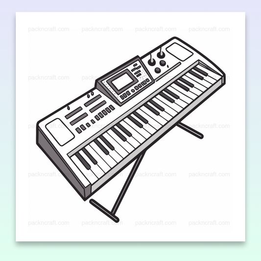 Illustration minimaliste d'un clavier synthétiseur en SVG pour projets créatifs.